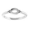 Bezel Set Cabochon Ring Mounting in 18 Karat White Gold for Oval Stone.