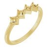 Family Ring Mounting in 18 Karat Yellow Gold for Square Stone.