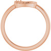 Family Heart Ring Mounting in 10 Karat Rose Gold for Round Stone.