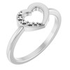 Family Heart Ring Mounting in 18 Karat White Gold for Round Stone.