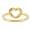 Family Heart Ring Mounting in 18 Karat Yellow Gold for Round Stone.