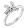 Family Floral Ring Mounting in 10 Karat White Gold for Round Stone.