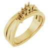 Family Ring Mounting in 18 Karat Yellow Gold for Square Stone..