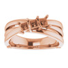 Family Ring Mounting in 18 Karat Rose Gold for Square Stone..