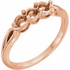 Three Stone Ring Mounting in 18 Karat Rose Gold for Round Stone.