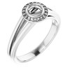 Bezel Set Halo Style Engagement Ring Mounting in Platinum for Round Stone.