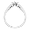 Bezel Set Halo Style Engagement Ring Mounting in Platinum for Round Stone.
