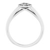 Bezel Set Halo Style Engagement Ring Mounting in Platinum for Round Stone.
