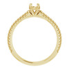 Pavé Accented Engagement Ring Mounting in 18 Karat Yellow Gold for Round Stone.