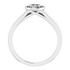 Bezel Set Halo Style Engagement Ring Mounting in Sterling Silver for Round Stone.