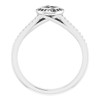 Bezel Set Halo Style Engagement Ring Mounting in 10 Karat White Gold for Round Stone.