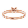 Solitaire Engagement Ring Mounting in 14 Karat Rose Gold for Round Stone.
