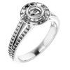 Bezel Set Halo Style Engagement Ring Mounting in Platinum for Round Stone...