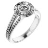 Bezel Set Halo Style Engagement Ring Mounting in Sterling Silver for Round Stone..