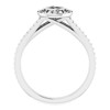 Bezel Set Halo Style Engagement Ring Mounting in Sterling Silver for Round Stone..