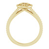 Bezel Set Halo Style Engagement Ring Mounting in 10 Karat Yellow Gold for Round Stone..