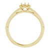 Halo Style Ring Mounting in 18 Karat Yellow Gold for Round Stone..