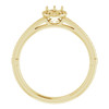 Halo Style Ring Mounting in 18 Karat Yellow Gold for Round Stone..