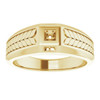 Accented Ring Mounting in 18 Karat Yellow Gold for Round Stone.