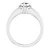 Bezel Set Halo Style Engagement Ring Mounting in Sterling Silver for Round Stone...