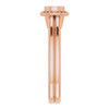 Bezel Set Halo Style Engagement Ring Mounting in 14 Karat Rose Gold for Round Stone...