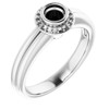 Bezel Set Halo Style Engagement Ring Mounting in 14 Karat White Gold for Round Stone..