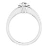 Bezel Set Halo Style Engagement Ring Mounting in 14 Karat White Gold for Round Stone..