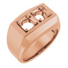 Two Stone Ring Mounting in 18 Karat Rose Gold for Round Stone.