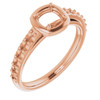 Accented Ring Mounting in 10 Karat Rose Gold for Cushion Stone.