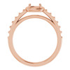 Accented Ring Mounting in 10 Karat Rose Gold for Cushion Stone.