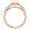Accented Ring Mounting in 18 Karat Rose Gold for Cushion Stone.