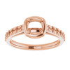 Accented Ring Mounting in 18 Karat Rose Gold for Cushion Stone.