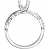Solitaire Engagement Ring Mounting in 14 Karat White Gold for Round Stone.