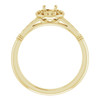 Halo Style Ring Mounting in 14 Karat Yellow Gold for Round Stone.