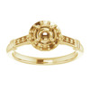 Halo Style Ring Mounting in 14 Karat Yellow Gold for Round Stone.