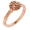 Halo Style Ring Mounting in 18 Karat Rose Gold for Round Stone...