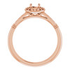 Halo Style Ring Mounting in 18 Karat Rose Gold for Round Stone...