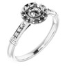Halo Style Ring Mounting in 18 Karat White Gold for Round Stone...
