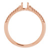 Pavé Accented Engagement Ring Mounting in 10 Karat Rose Gold for Round Stone.