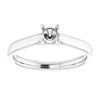 Solitaire Engagement Ring Mounting in 14 Karat White Gold for Round Stone..