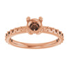 Accented Engagement Ring Mounting in 10 Karat Rose Gold for Round Stone.