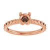 Accented Engagement Ring Mounting in 18 Karat Rose Gold for Round Stone.