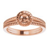 Halo Style Engagement Ring Mounting in 10 Karat Rose Gold for Round Stone.