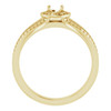 Halo Style Engagement Ring Mounting in 14 Karat Yellow Gold for Round Stone.