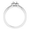 Halo Style Engagement Ring Mounting in 18 Karat White Gold for Round Stone..