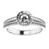 Halo Style Engagement Ring Mounting in 18 Karat White Gold for Round Stone..