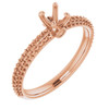 Accented Engagement Ring Mounting in 10 Karat Rose Gold for Round Stone..