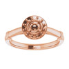 Halo Style Engagement Ring Mounting in 10 Karat Rose Gold for Round Stone..