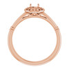 Halo Style Engagement Ring Mounting in 14 Karat Rose Gold for Round Stone...