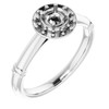 Halo Style Engagement Ring Mounting in Sterling Silver for Round Stone..